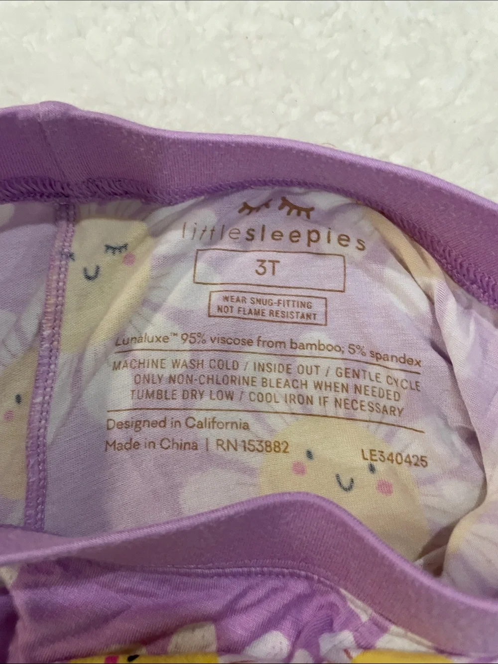 Little Sleepies Purple Daisy Print 2 Piece Pjs